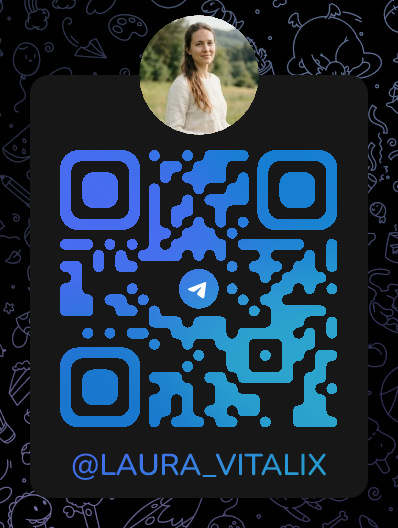 QR-Code zum Telegram-Kanal LauraVitalix, Kennung @LAURA_VITALIX